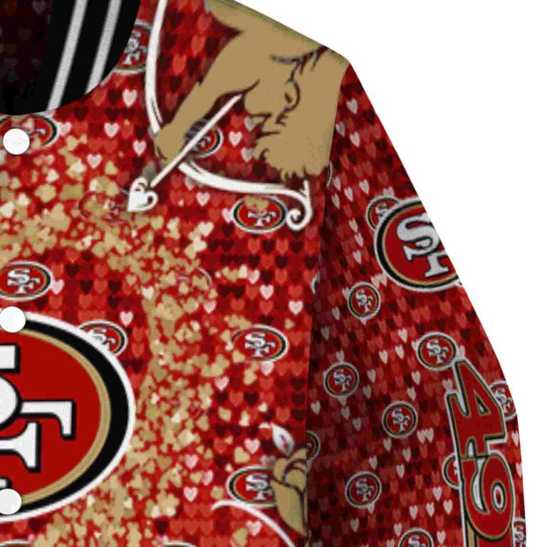 personalized san francisco 49ers heart explosion red jacket premium grade