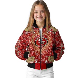 personalized san francisco 49ers heart explosion red jacket top rated