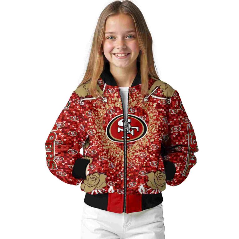 personalized san francisco 49ers heart explosion red jacket top rated