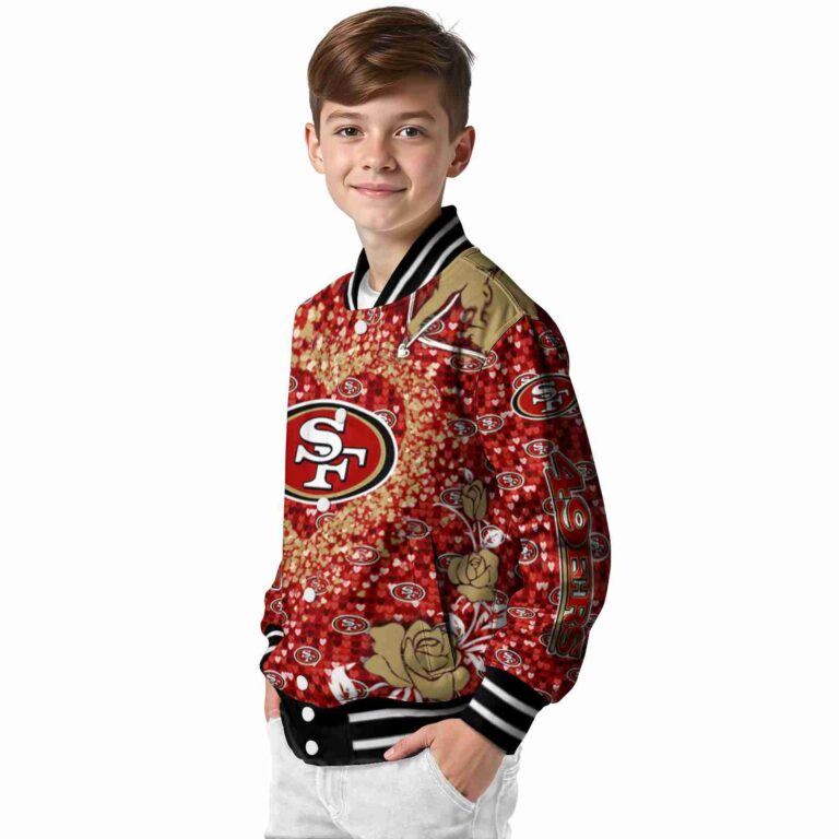 personalized san francisco 49ers heart explosion red jacket trendy