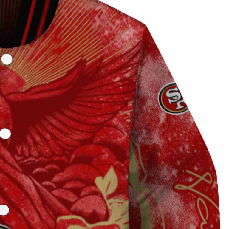 personalized san francisco 49ers praying hands red jacket premium grade
