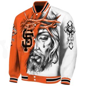 personalized san francisco giants jesus tears orange white jacket best selling