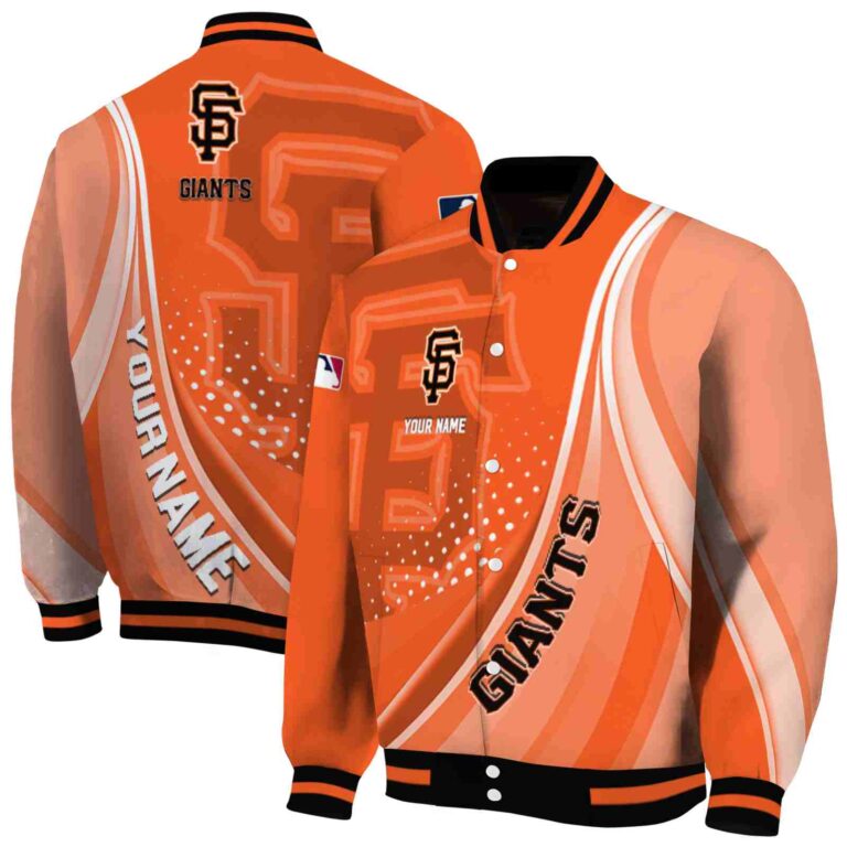 personalized san francisco giants wave patterns orange jacket fashion forward