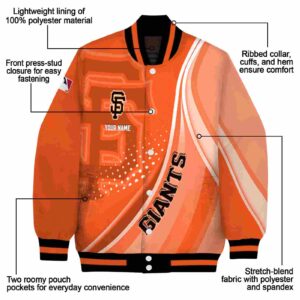 personalized san francisco giants wave patterns orange jacket new arrival