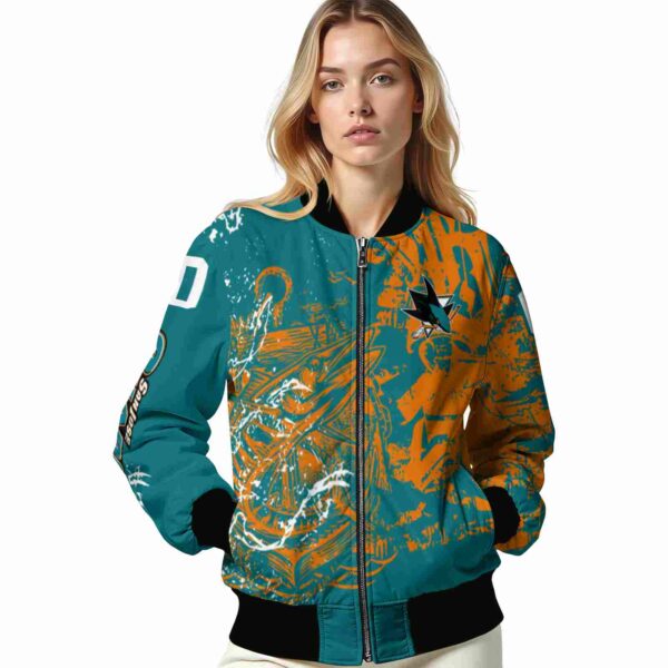 personalized san jose sharks fishing art teal jacket latest model