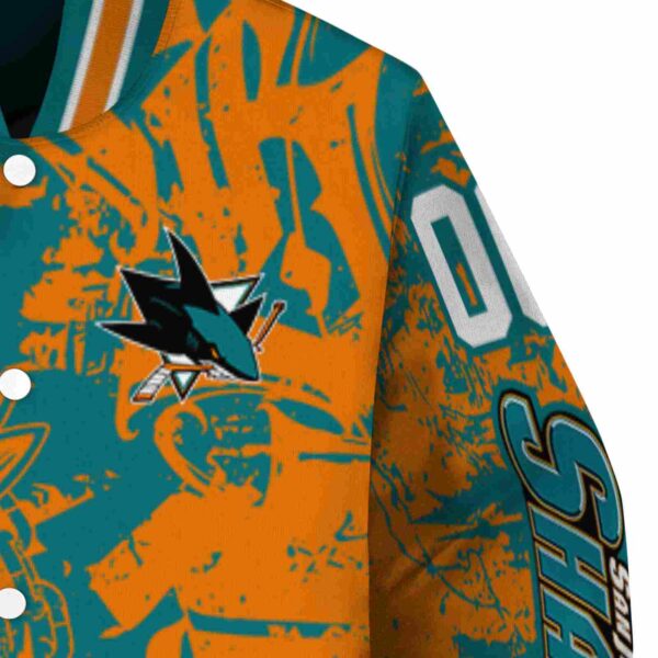 personalized san jose sharks fishing art teal jacket premium grade