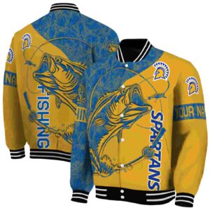 personalized san jose state spartans fishing rod gold jacket fashion forward