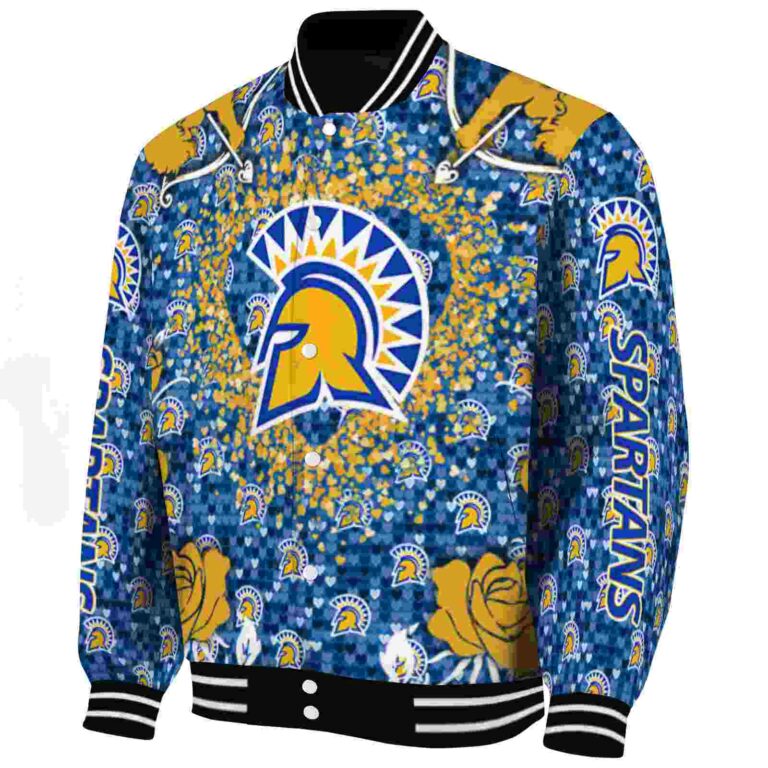 personalized san jose state spartans heart explosion blue jacket best selling