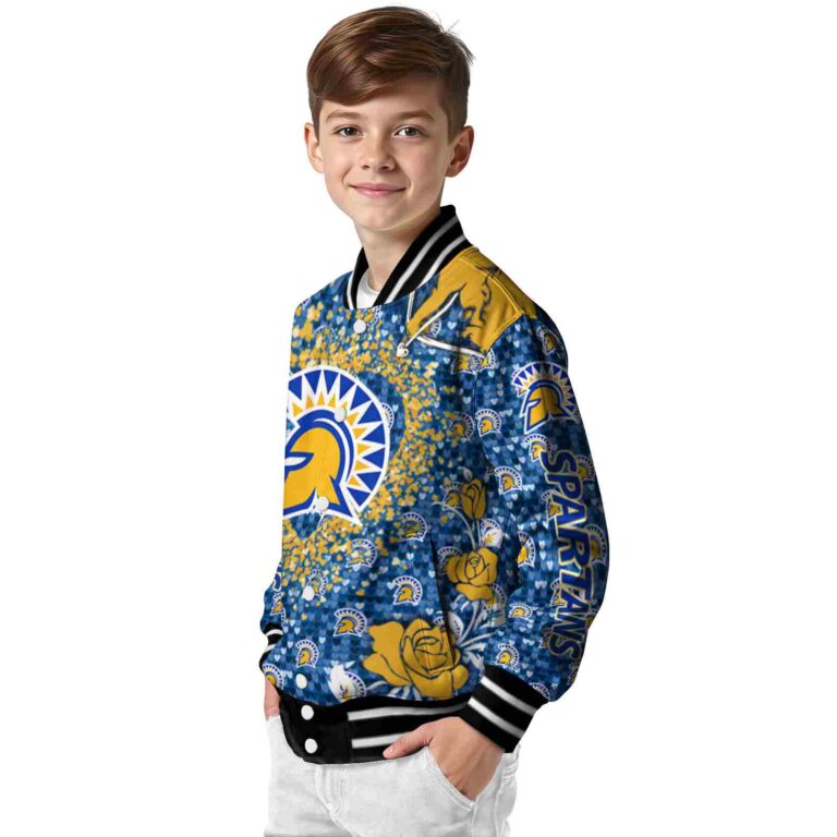 personalized san jose state spartans heart explosion blue jacket trendy