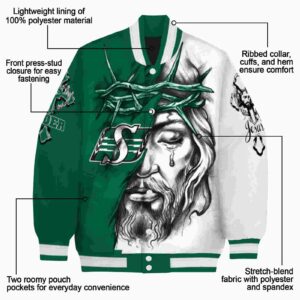 personalized saskatchewan roughriders jesus tears green white jacket new arrival