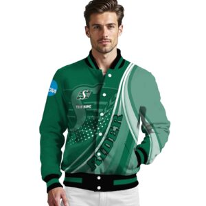 personalized saskatchewan roughriders wave patterns green jacket high quality