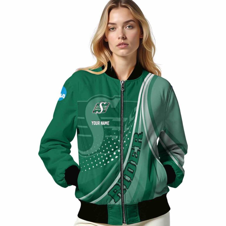 personalized saskatchewan roughriders wave patterns green jacket latest model