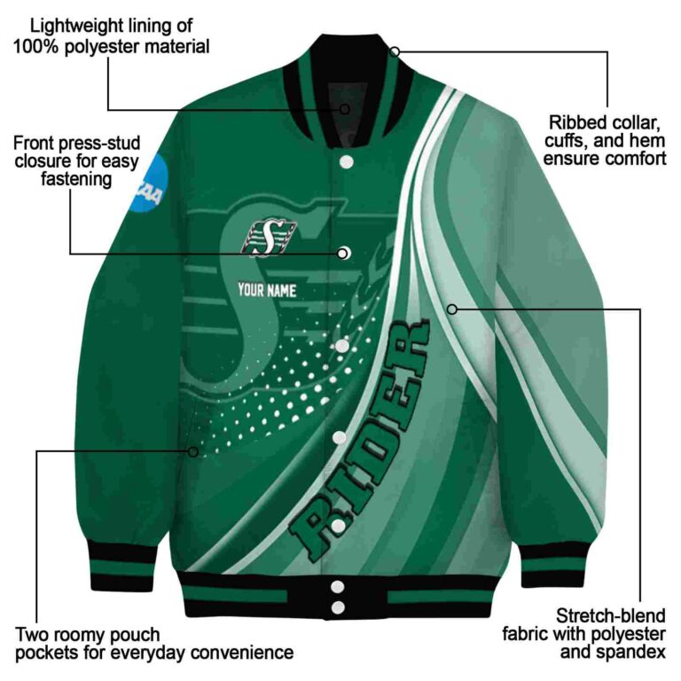 personalized saskatchewan roughriders wave patterns green jacket new arrival