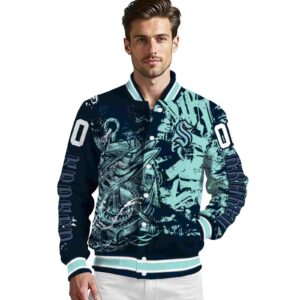 personalized seattle kraken fishing art blue jacket high quality