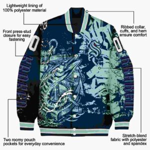 personalized seattle kraken fishing art blue jacket new arrival