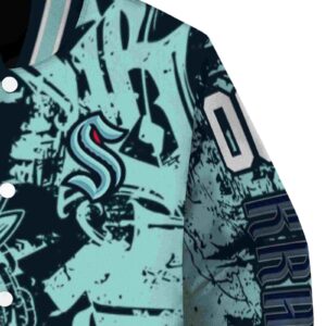 personalized seattle kraken fishing art blue jacket premium grade