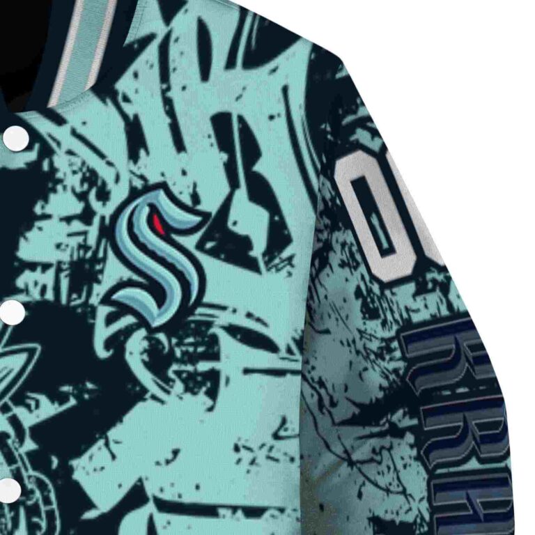 personalized seattle kraken fishing art blue jacket premium grade