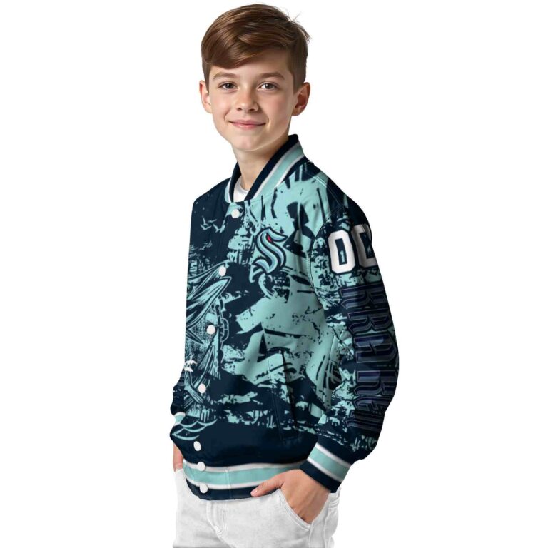 personalized seattle kraken fishing art blue jacket trendy