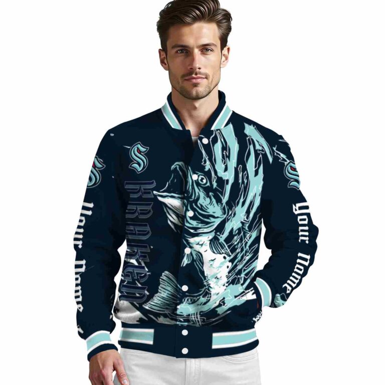 personalized seattle kraken fishing passion blue white jacket high quality