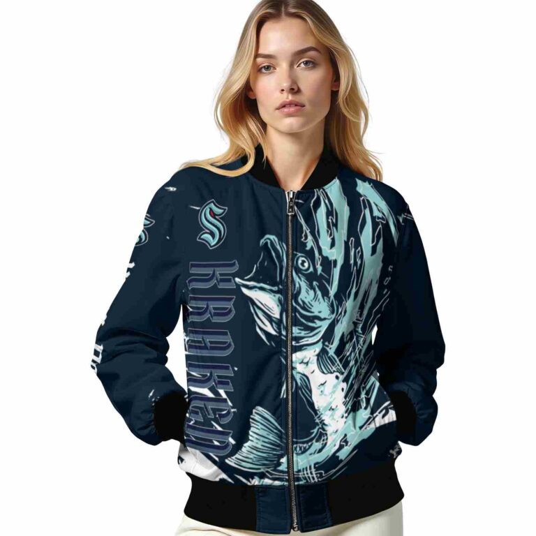 personalized seattle kraken fishing passion blue white jacket latest model