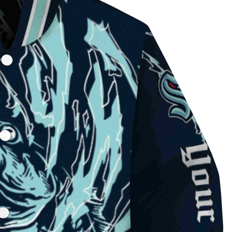 personalized seattle kraken fishing passion blue white jacket premium grade
