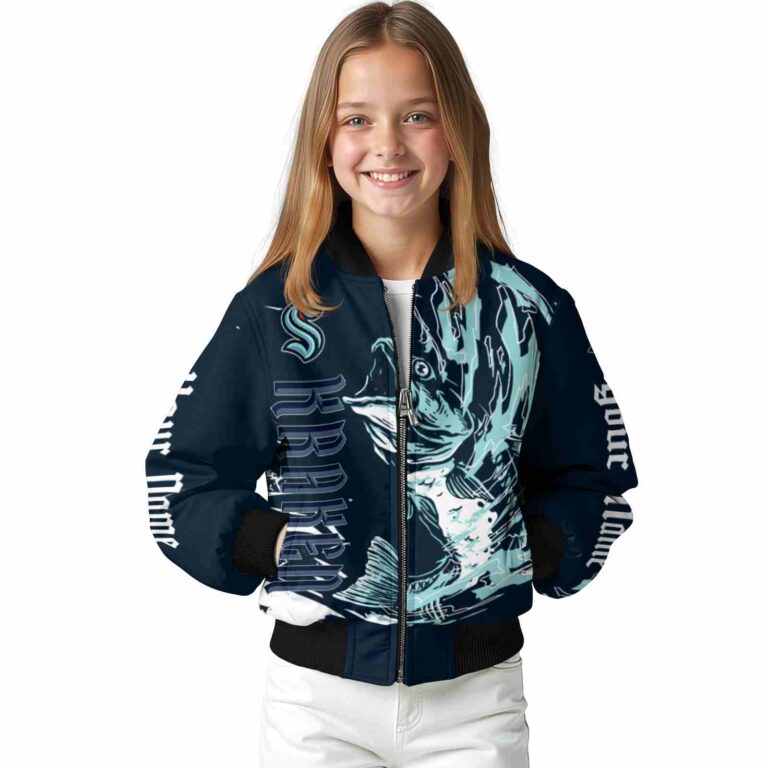 personalized seattle kraken fishing passion blue white jacket top rated