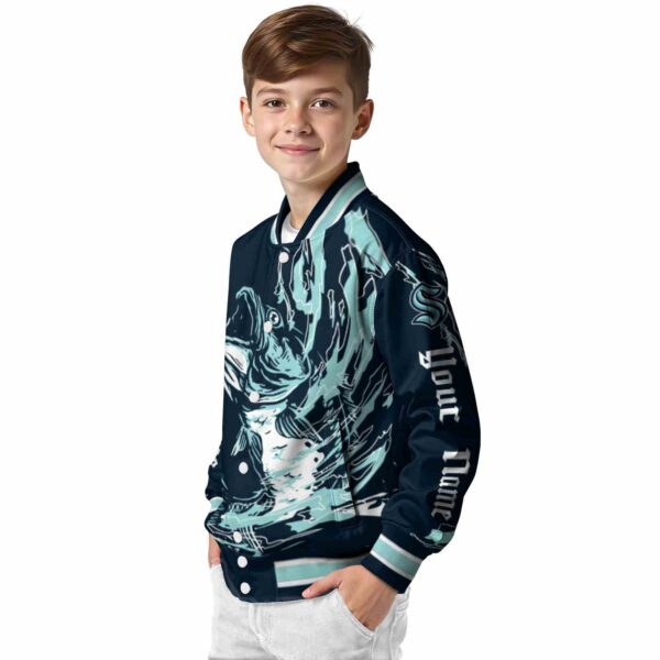 personalized seattle kraken fishing passion blue white jacket trendy
