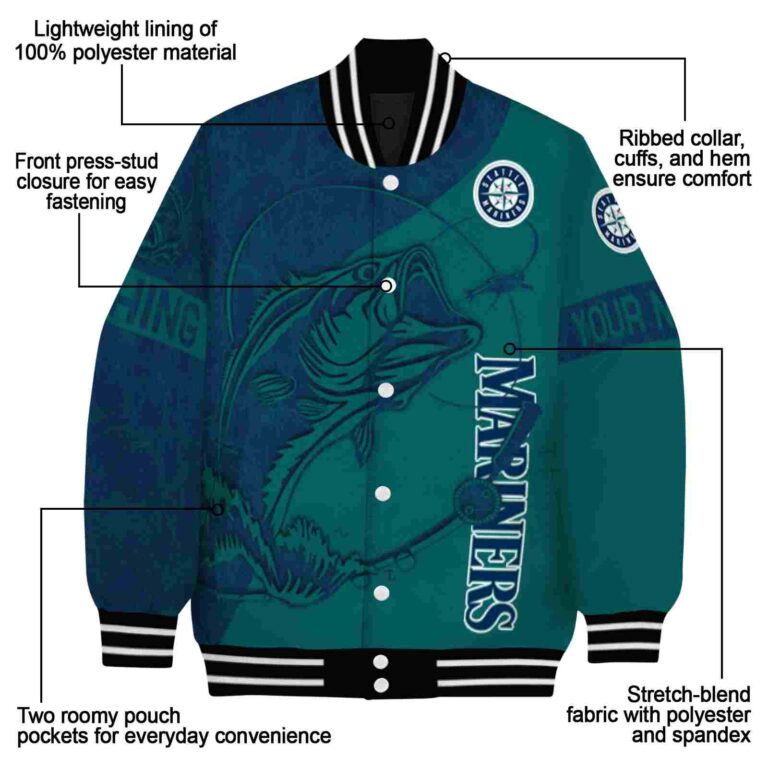 personalized seattle mariners fishing rod green jacket new arrival