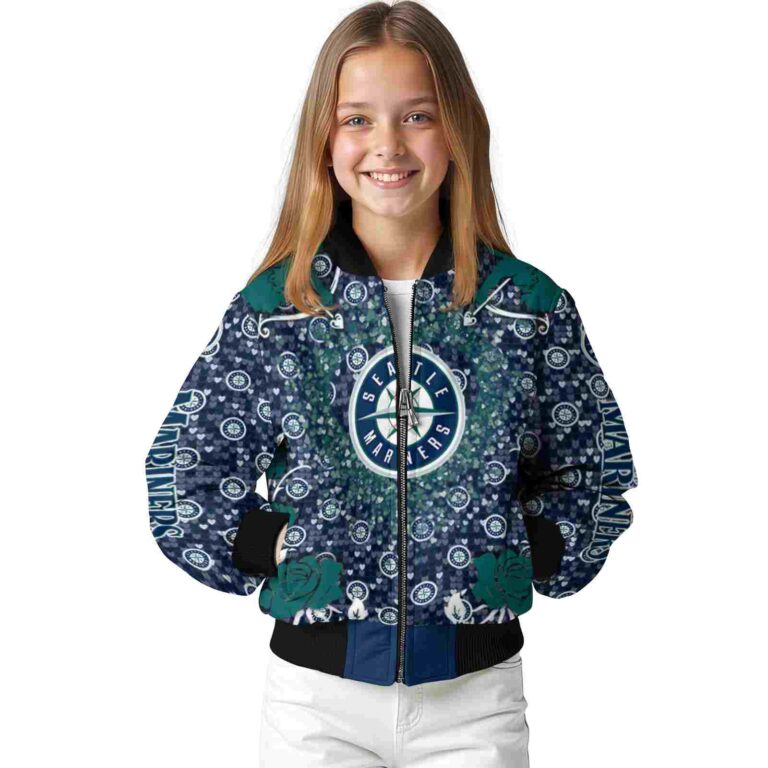 personalized seattle mariners heart explosion navy blue jacket top rated