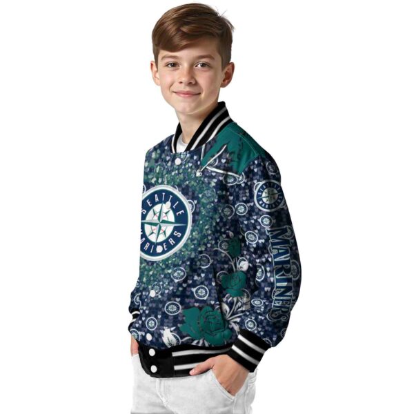 personalized seattle mariners heart explosion navy blue jacket trendy