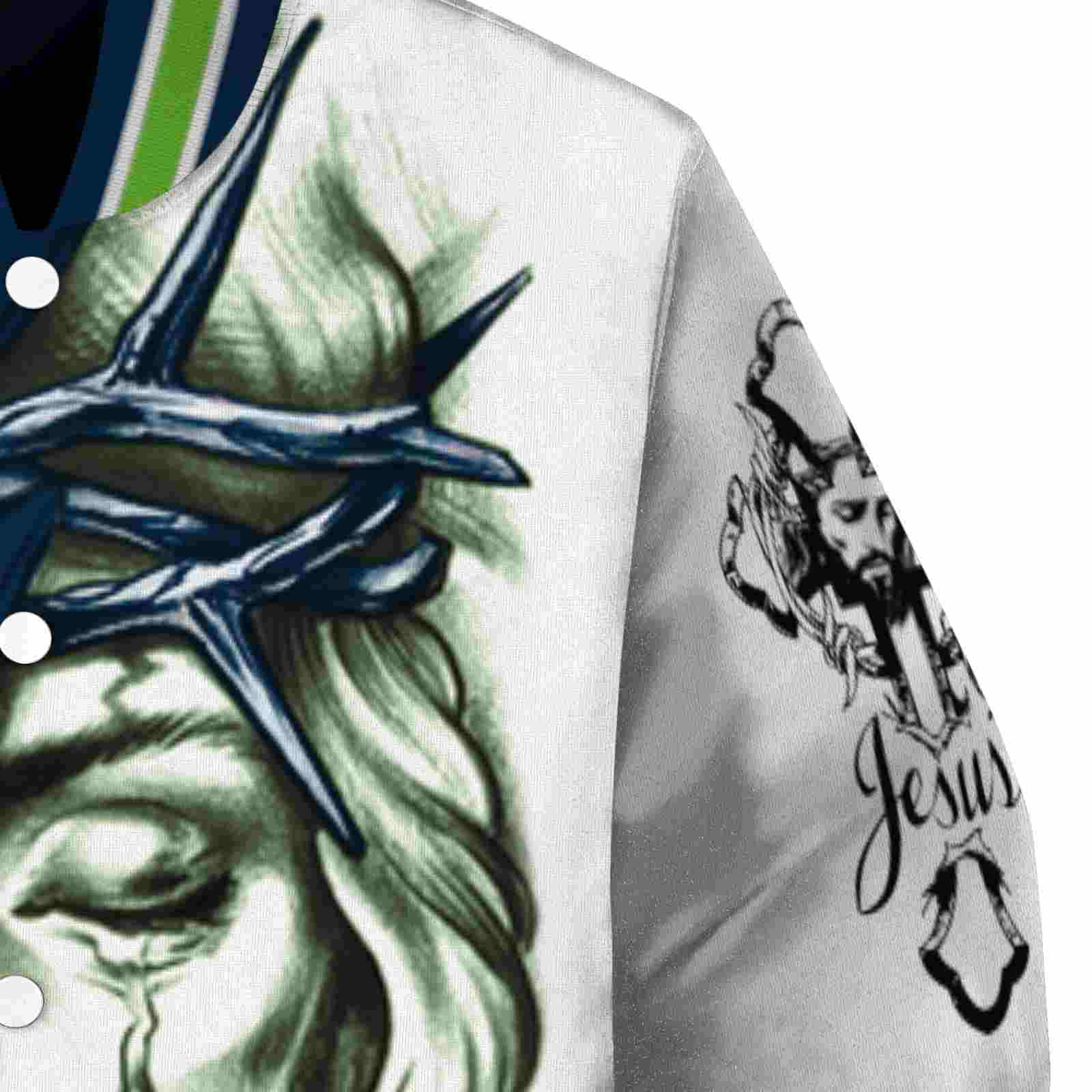 personalized seattle seahawks jesus tears blue white jacket premium grade personalized seattle seahawks jesus tears blue white jacket premium grade