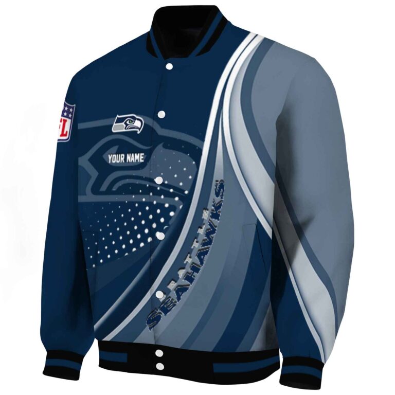 personalized seattle seahawks wave patterns blue jacket best selling