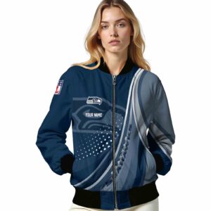 personalized seattle seahawks wave patterns blue jacket latest model