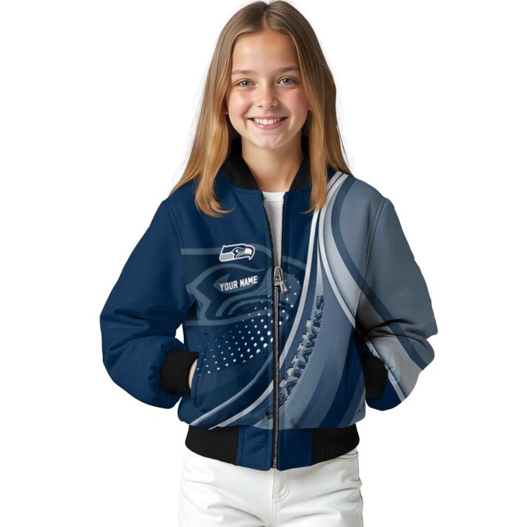 personalized seattle seahawks wave patterns blue jacket top rated