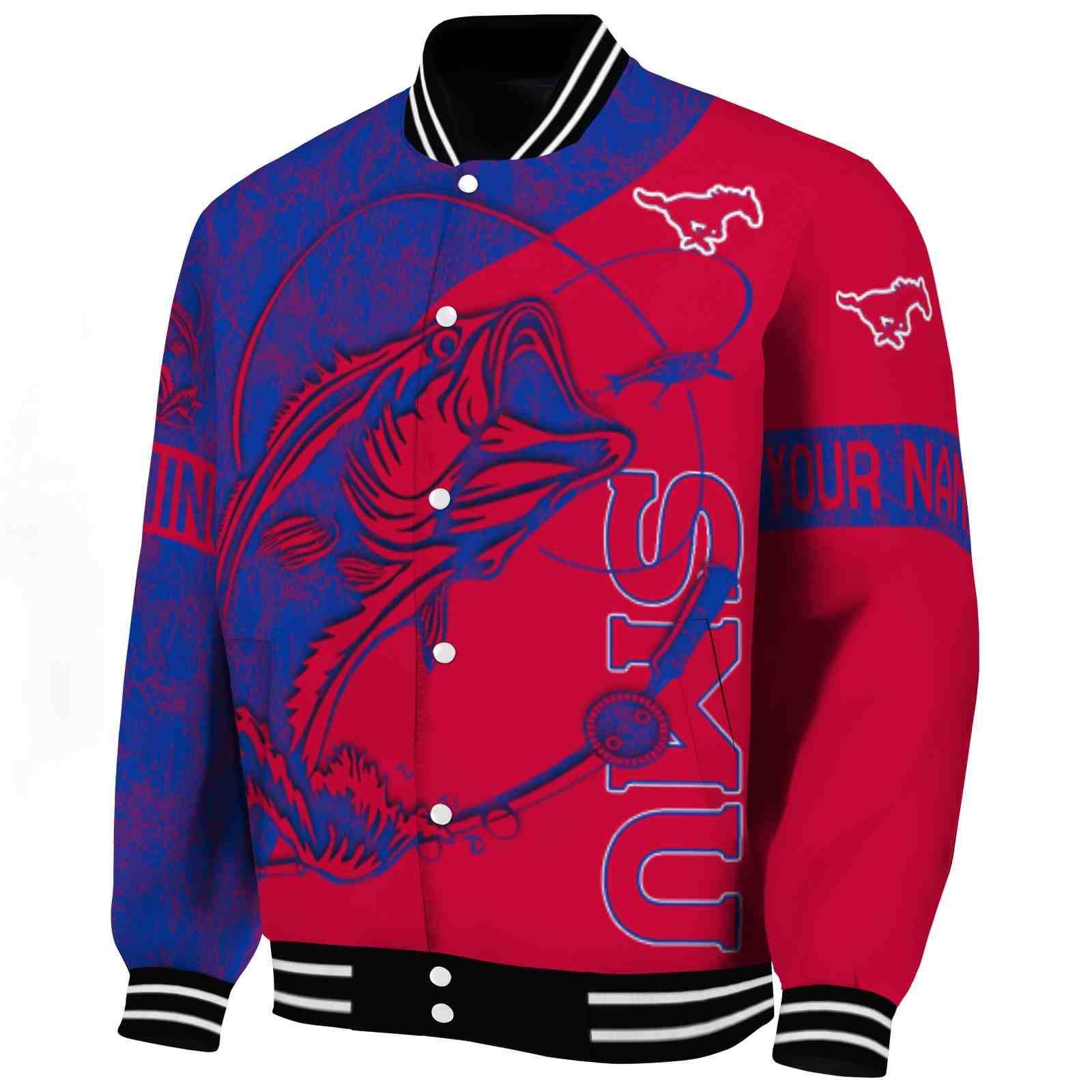 personalized smu mustangs fishing rod red jacket best selling personalized smu mustangs fishing rod red jacket best selling