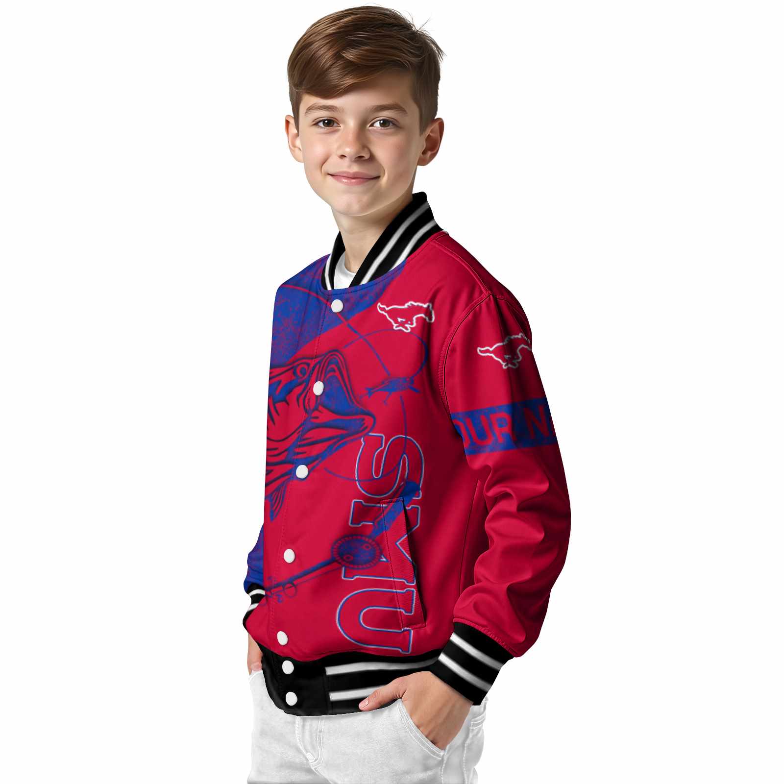 personalized smu mustangs fishing rod red jacket trendy personalized smu mustangs fishing rod red jacket trendy