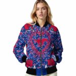 personalized smu mustangs heart explosion blue jacket best selling