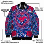 personalized smu mustangs heart explosion blue jacket best selling