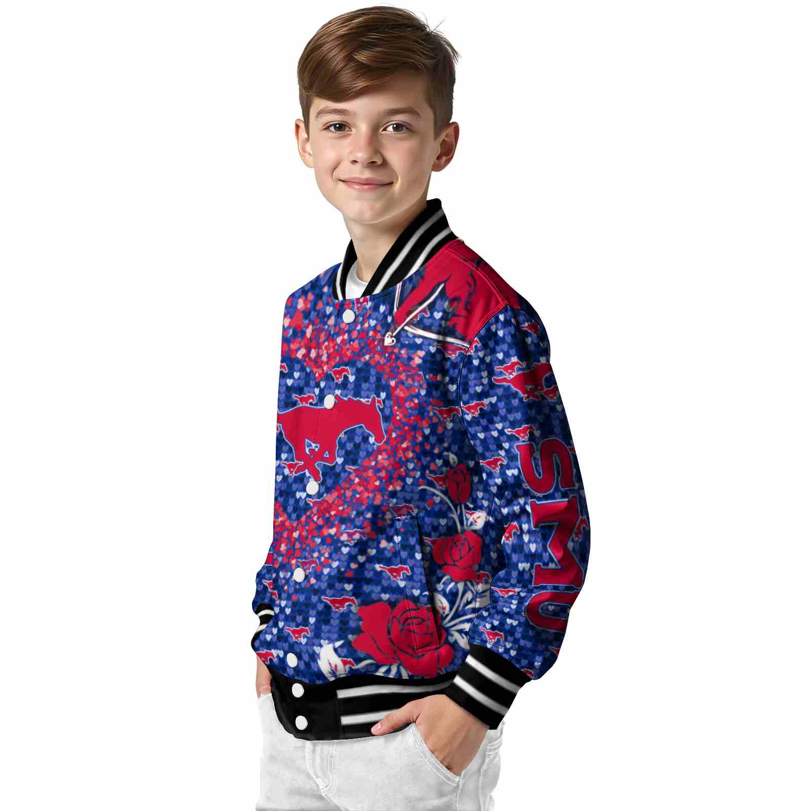 personalized smu mustangs heart explosion blue jacket trendy personalized smu mustangs heart explosion blue jacket trendy