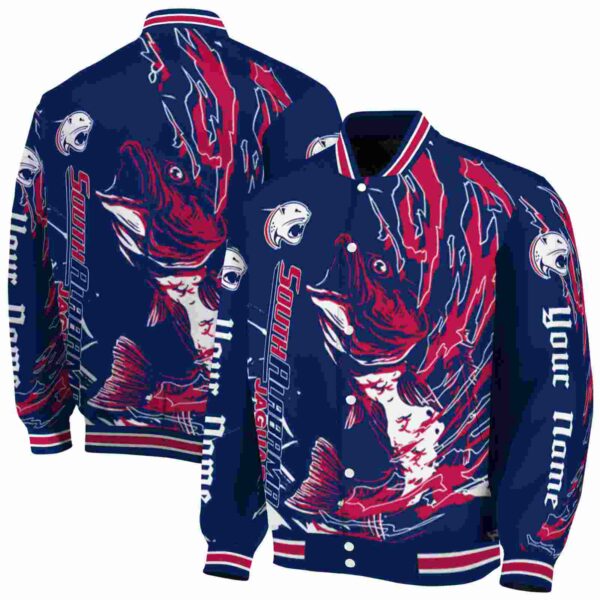 personalized south alabama jaguars fishing passion blue white jacket fashion forward