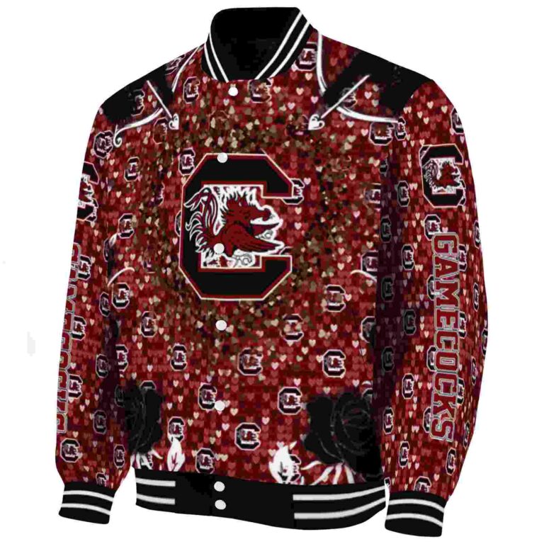 personalized south carolina gamecocks heart explosion garnet jacket best selling