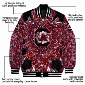 personalized south carolina gamecocks heart explosion garnet jacket new arrival