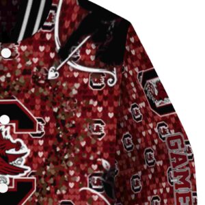 personalized south carolina gamecocks heart explosion garnet jacket premium grade