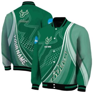 personalized south florida bulls wave patterns green jacket fashion forward