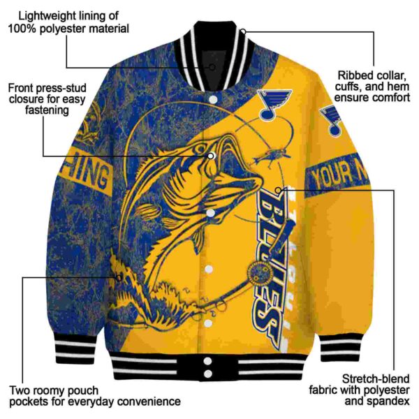 personalized st louis blues fishing rod yellow jacket new arrival