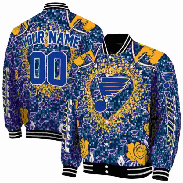 personalized st louis blues heart explosion blue jacket fashion forward