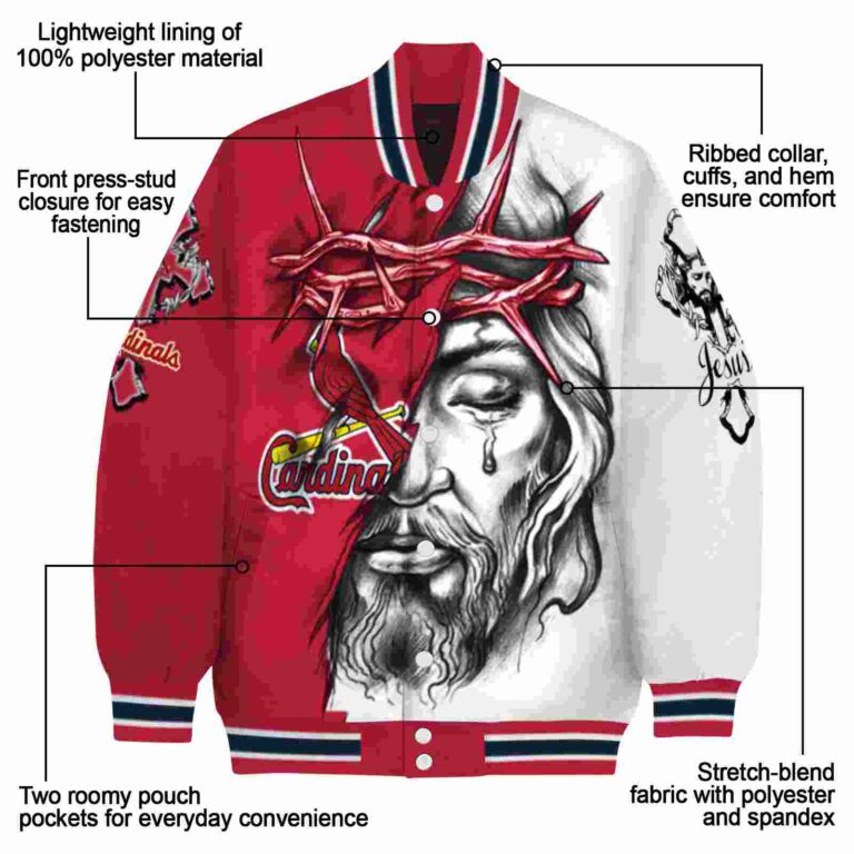 personalized st louis cardinals jesus tears red white jacket new arrival