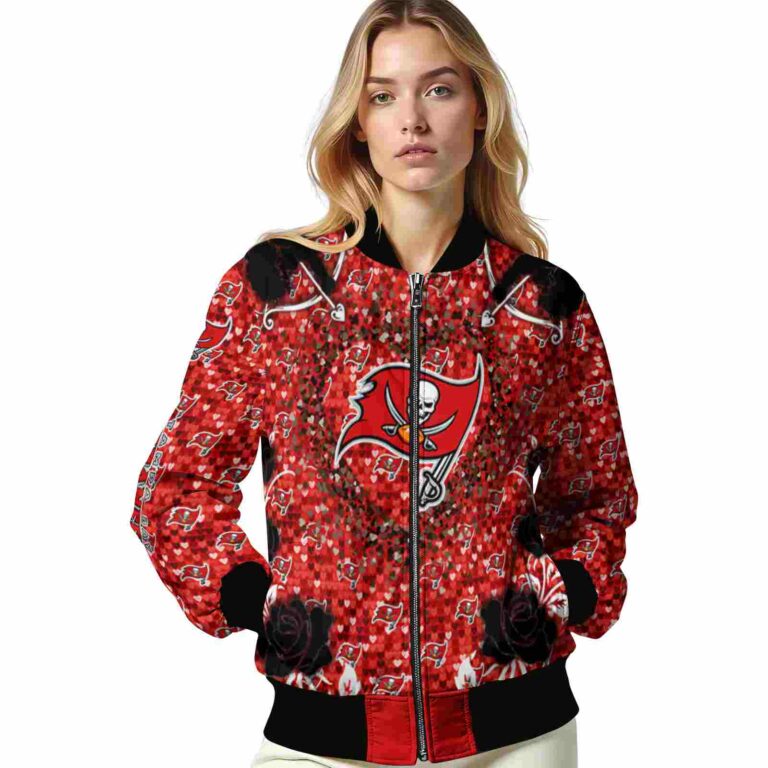 personalized tampa bay buccaneers heart explosion red jacket latest model