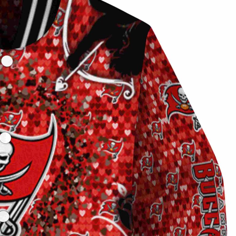 personalized tampa bay buccaneers heart explosion red jacket premium grade