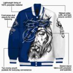 personalized tampa bay lightning jesus tears blue white jacket best selling